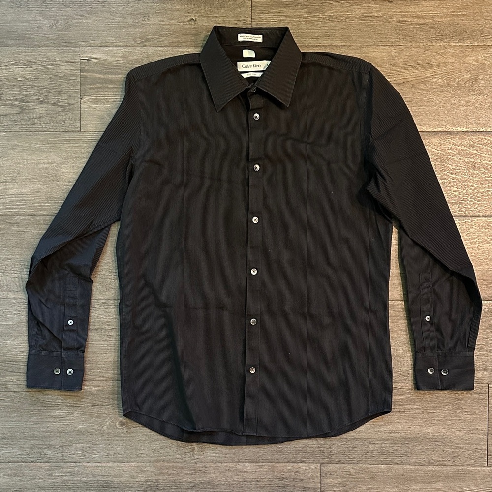 Calvin Klein Men's Charcoal Dress Shirt